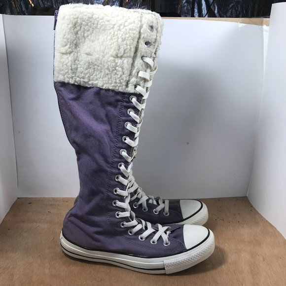 Converse Shoes - Converse All Star Chuck Taylor Knee High Sneakers Shoes Purple Womens Size 8